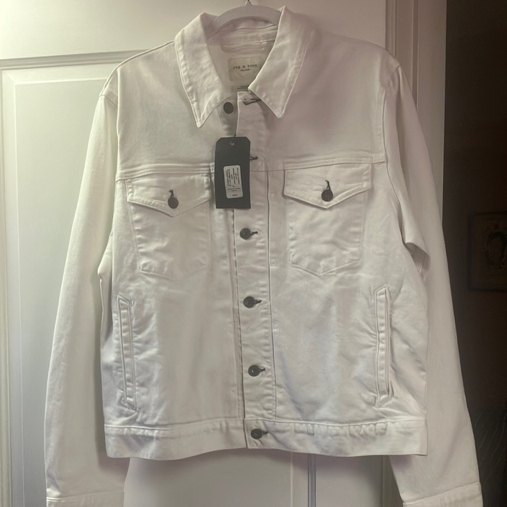 rag & bone White Denim Jacket